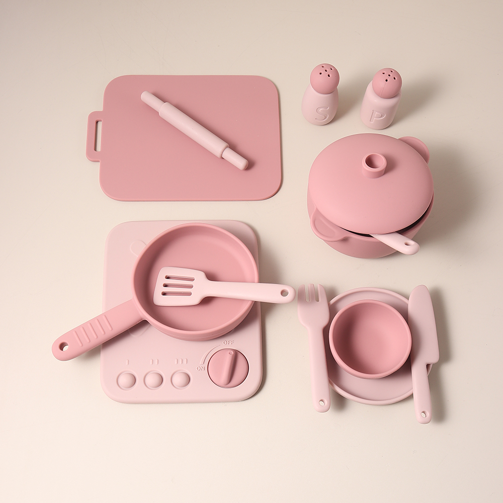 Kids Outdoor Kitchen Accessories - 13 Pcs Set Mainan Silikon Peralatan